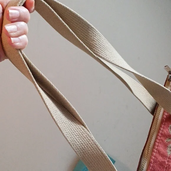 🔥🔥Bonnie Bag Upholstery palm trees vintage knitting needle point storage tote - Picture 8 of 16